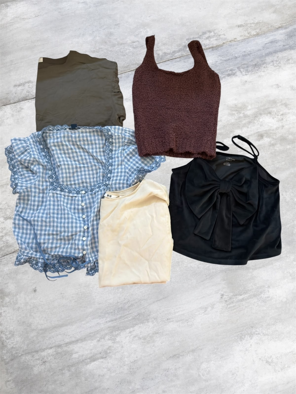 American Eagle Outfitters Black Satin Bow Cami Top